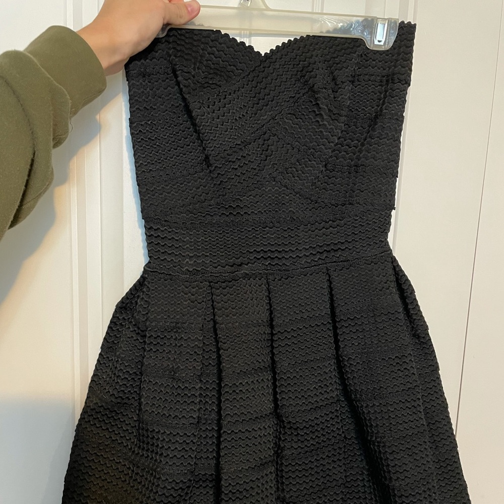 Black strapless dress